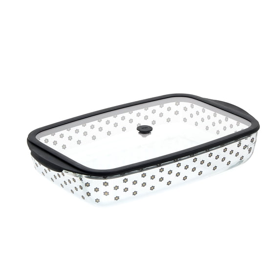 Thyme & Table 9"x15" Glass Baking Dish with Lid - Penny Tile
