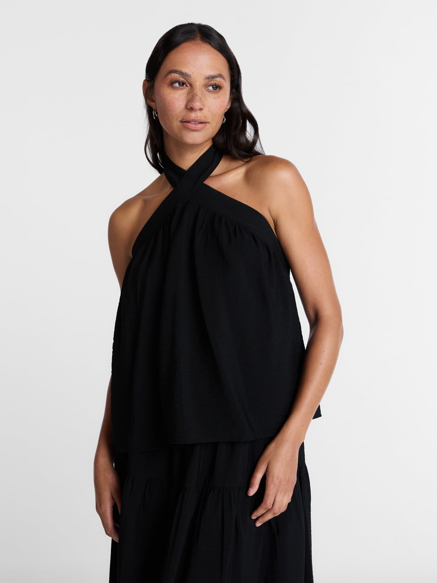 Time and Tru Women's Textured Halter Top, Sizes XS-XXXL