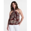 Time and Tru Women's Print Halter Top, Sizes XS-XX