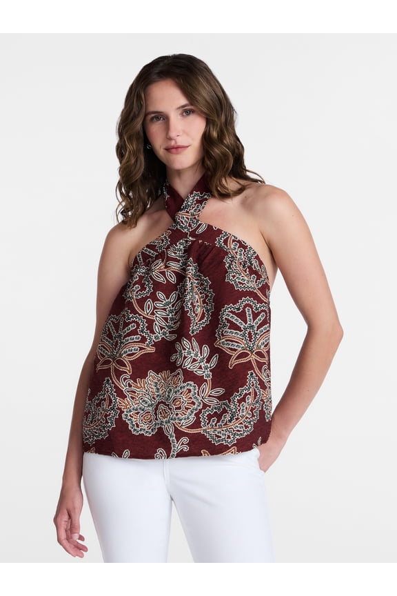 Women's Print Halter Top, Sizes XS-XXXL