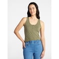 thumbnail image 1 of Time and Tru Women’s Slub Henley Tank Top, sizes XS-XXXL, 1 of 6