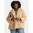 thumbnail image 1 of Time and Tru Women's and Women's Plus Teddy Double Breasted Jacket, Sizes XS-3X, 1 of 5