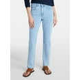 thumbnail image 1 of Time and Tru Women's High Rise Curvy Straight Leg Jeans, 29" Inseam, Sizes 0-22, 1 of 6