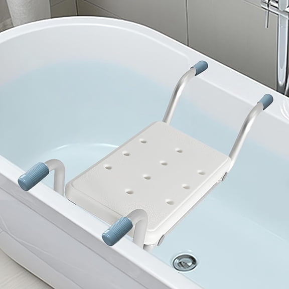 TT-Heavy Duty Bath Bench Seat, Suspended Bath Tub Shower Chair Aluminum Alloy Bathtub Benches Bathing Seat for Elderly Adults Seniors Disabled or Injured, Length Adjustable Universal Fit,330LBS Load.