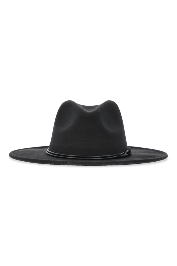 Women's Fedora with Wrapped Trim, One Size, Black