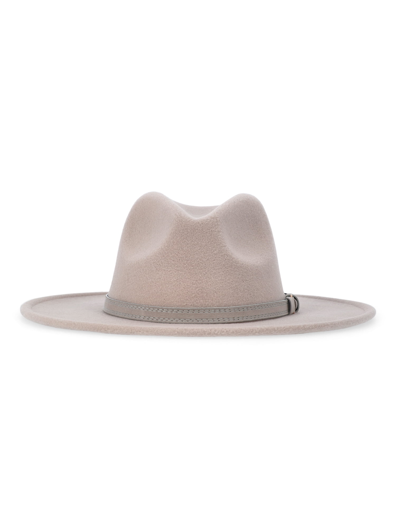 Time and Tru Women's Fedora with D-Ring Band, One Size, Taupe
