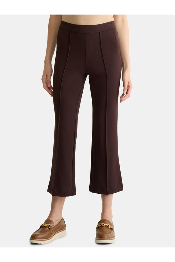 Women's Pull On Cropped Flare Pants, Sizes XS-XXXL