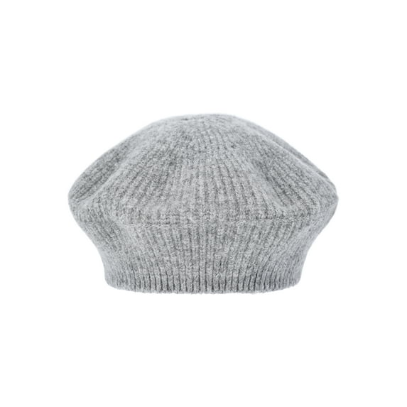 Time and Tru Women's Knit Beret, One Size Fits Most, Heather Medium Grey