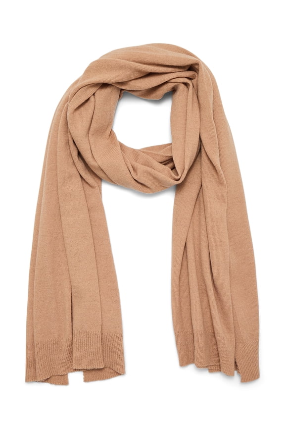 Women's Knit Scarf, One Size, Brown Acorn, Solid Pattern, Character Themed