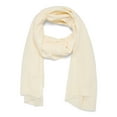 thumbnail image 1 of Time and Tru Women's Ivory Knit Scarf with Ribbed Ends and Solid Pattern, 1 of 4