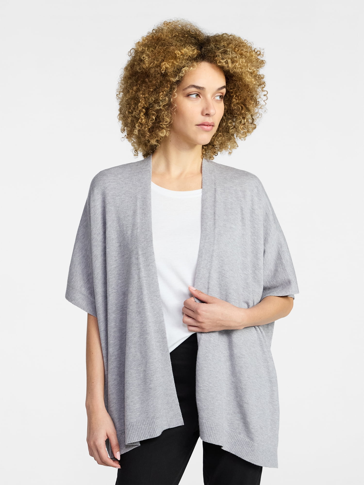 Time and Tru Women's and Women's Plus Open Front Knit Wrap
