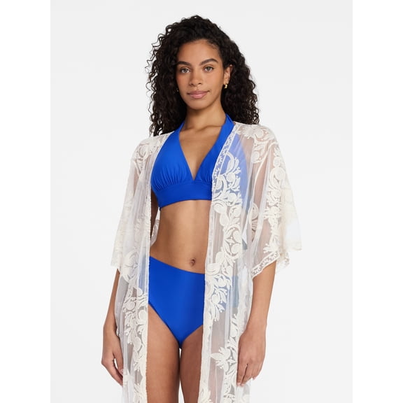 Time and Tru Women's Lace Coverup, Sizes XXL/XXXL, Ivory