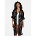 thumbnail image 1 of Time and Tru Women's Lace Coverup, Sizes S/M, Black Soot, 1 of 5