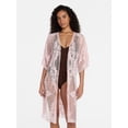 thumbnail image 1 of Time and Tru Women's Lace Coverup, Sizes L/XL, Pink Smoke, 1 of 5