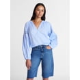 thumbnail image 1 of Time and Tru Women's Lace Insert Popover Full Sleeve Top, Sizes XS - XXXL, 1 of 6