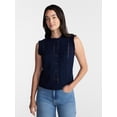 thumbnail image 1 of Time and Tru Women's Lace Inset Sleeveless Cotton Top, Sizes XS-XXXL, 1 of 6