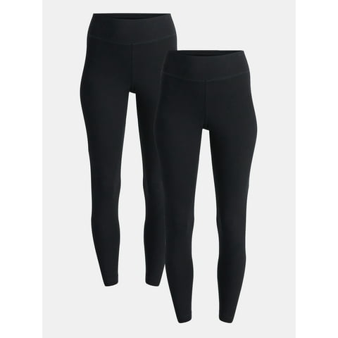 Time and Tru Women's High Rise Leggings, 27'' Inseam, 2-Pack, Sizes XS-XXXL