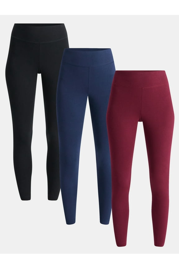 Women's High Rise Leggings, 27'' Inseam, 3-Pack, Sizes XS-XXXL
