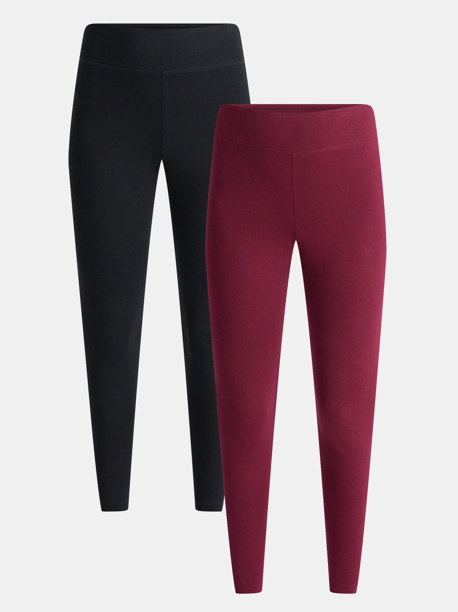 Time and Tru Women's High Rise Leggings, 27'' Inseam, 2-Pack, Sizes XS-XXXL