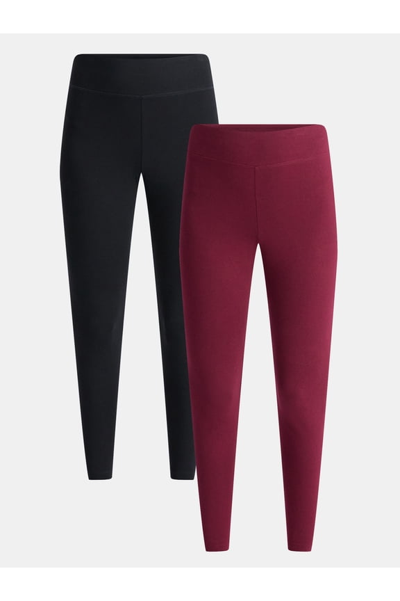 Women's High Rise Leggings, 27'' Inseam, 2-Pack, Sizes XS-XXXL