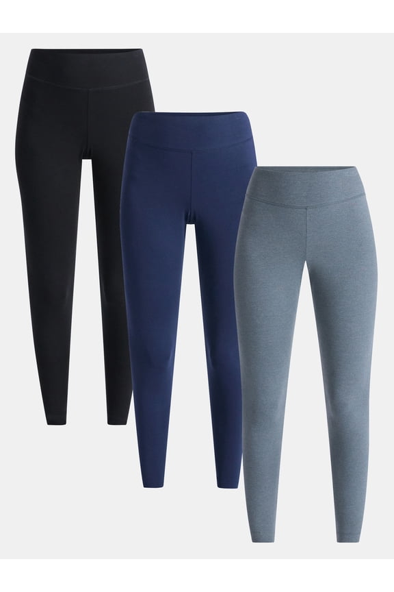 Women's High Rise Leggings, 27'' Inseam, 3-Pack, Sizes XS-XXXL