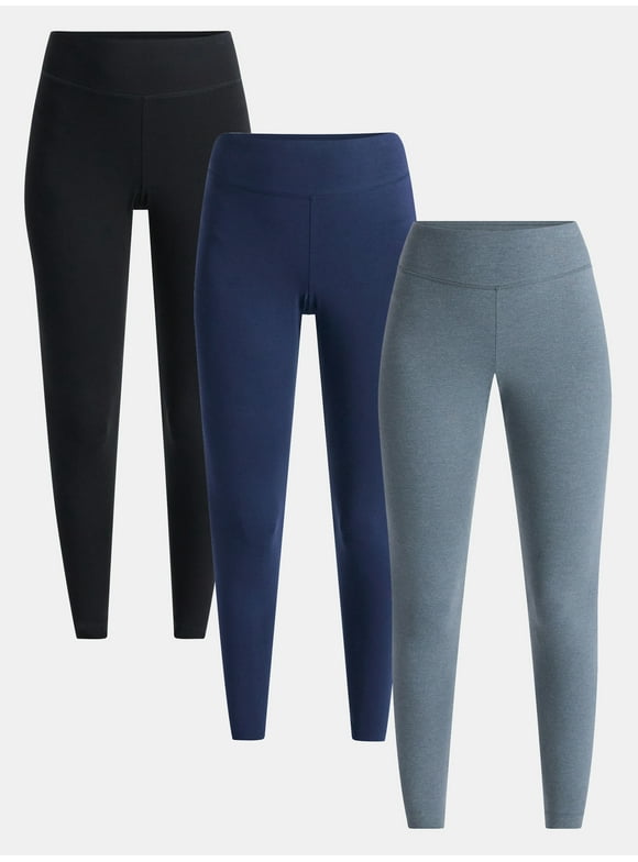 Women's High Rise Leggings, 27'' Inseam, 3-Pack, Sizes XS-XXXL