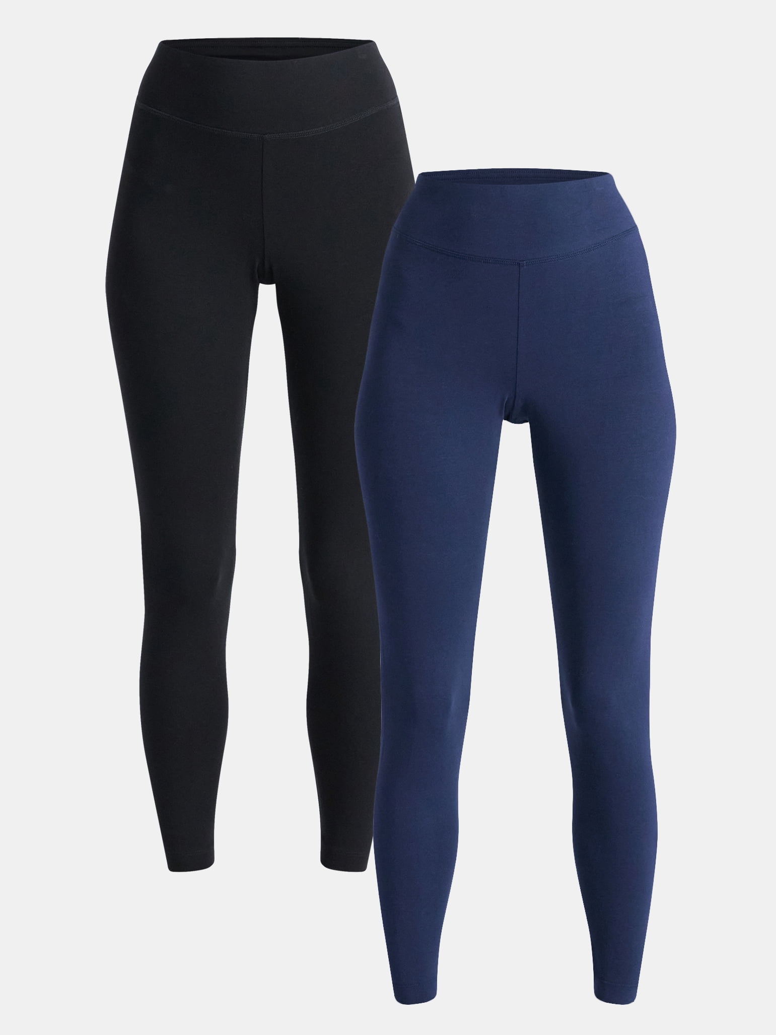 Time and Tru Women's High Rise Leggings, 27'' Inseam, 2-Pack, Sizes XS-XXXL