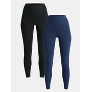 TIME AND TRU Women's High Rise Leggings, 27'' Inseam, 2-Pack, Sizes XS-XXXL