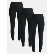 TIME AND TRU Women's High Rise Leggings, 27'' Inseam, 3-Pack, Sizes XS-XXXL