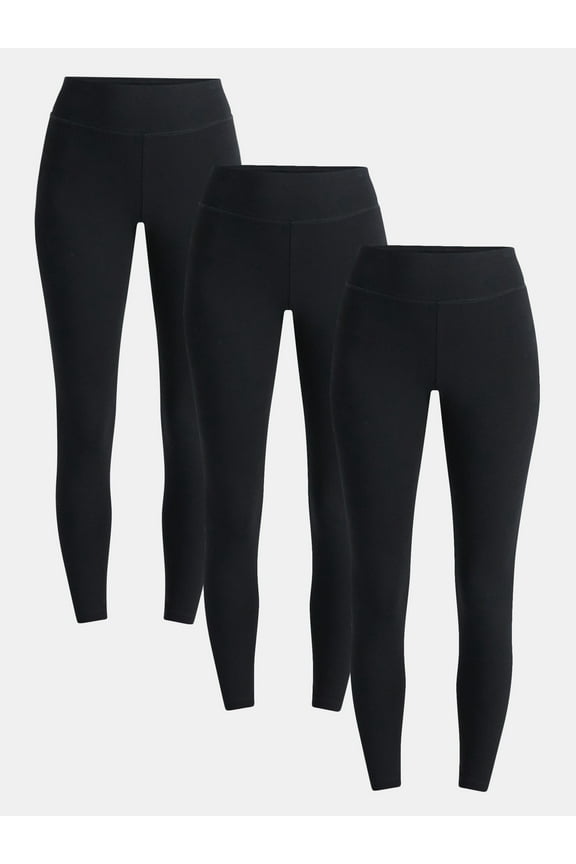 Women's High Rise Leggings, 27'' Inseam, 3-Pack, Sizes XS-XXXL