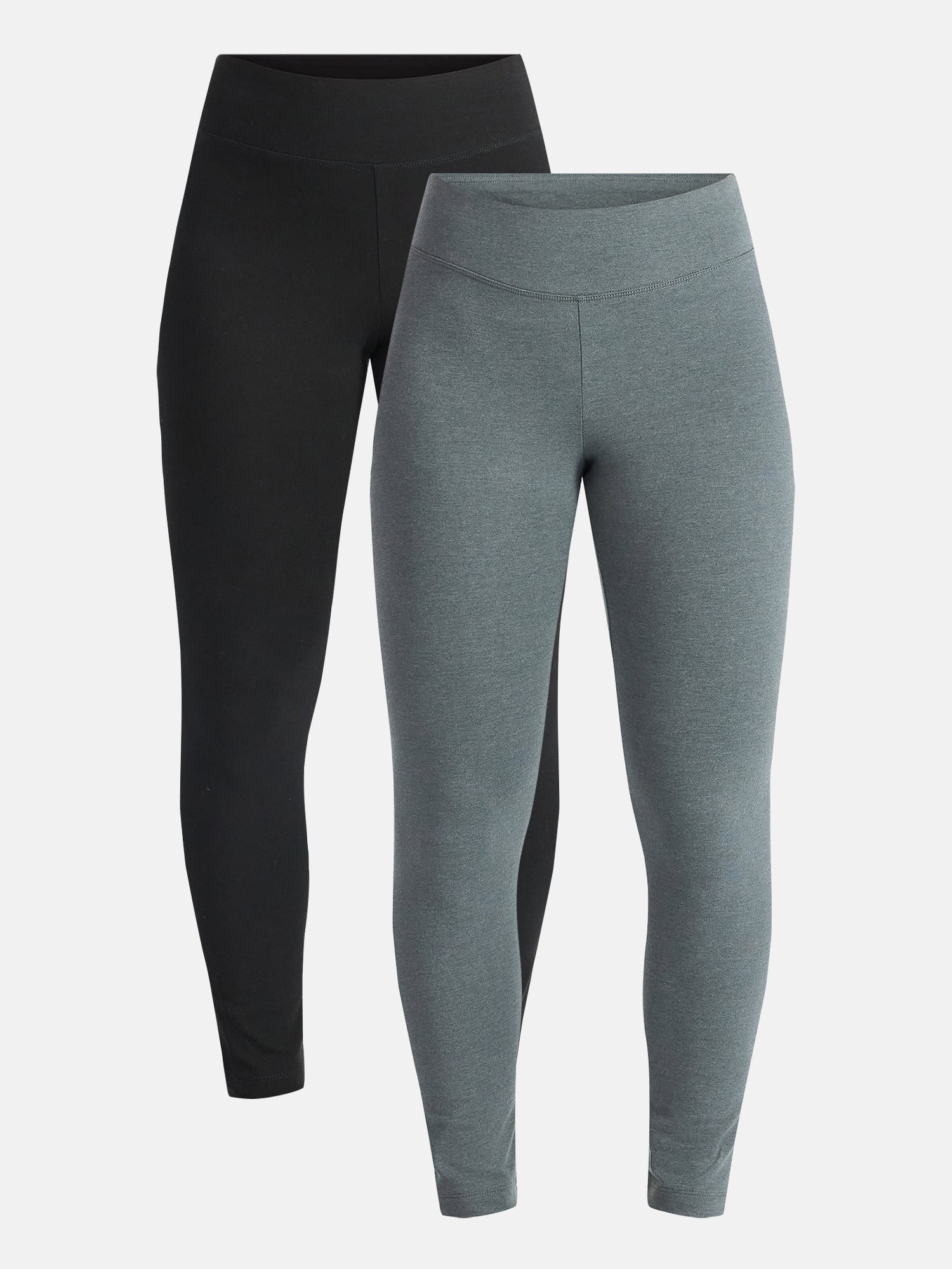 Time and Tru Women's High Rise Leggings, 27'' Inseam, 2-Pack, Sizes XS-XXXL