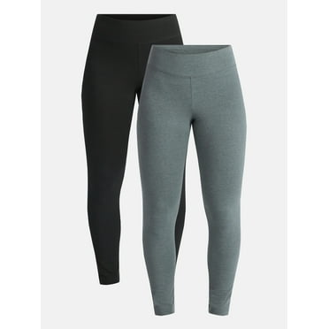 Time and Tru Women's High Rise Leggings, 27'' Inseam, 2-Pack, Sizes XS-XXXL
