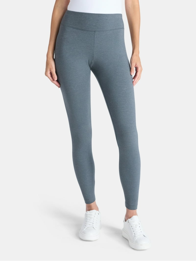 Time and Tru Women's Ankle Length Knit Leggings, 27