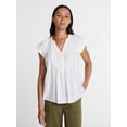 thumbnail image 1 of Time and Tru Women's Linen Pintuck Top, Sizes XS-XXXL, 1 of 6