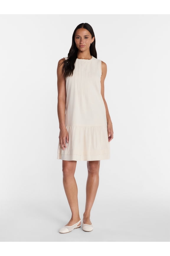 Women's Linen Blend Shift Dress, Sizes XS-XXXL