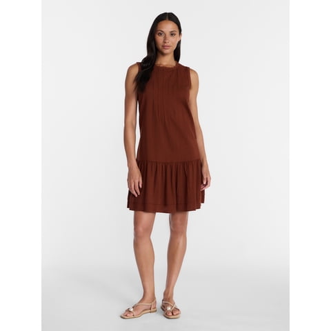Women's Linen Blend Shift Dress, Sizes XS-XXXL