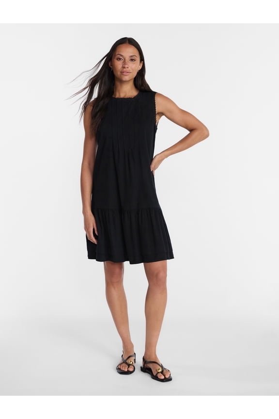 Women's Linen Blend Shift Dress, Sizes XS-XXXL