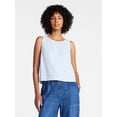 thumbnail image 1 of Time and Tru Women’s Linen Blend Sleeveless Top, Sizes XS-XXXL, 1 of 6