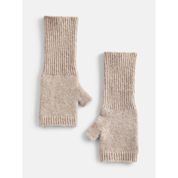 Time and Tru Women's Long Fingerless Gloves, Light Tan, One Size