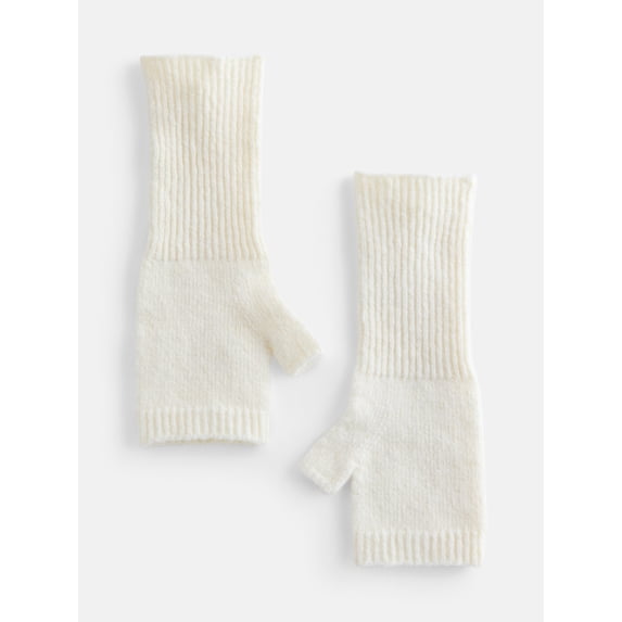 Time and Tru Women's Long Fingerless Gloves, Ivory, One Size
