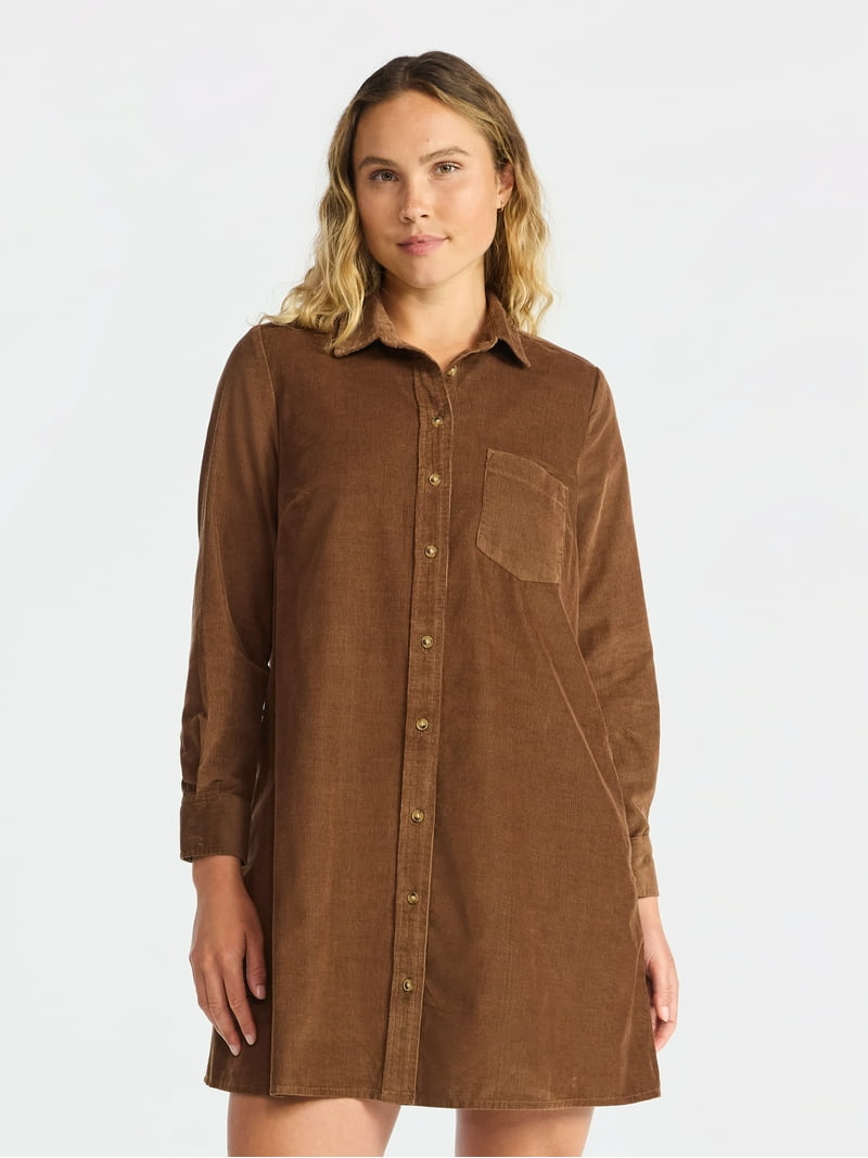 chinese dress ladies YEXPINE Women's Corduroy Maxi Dress Long Sleeve Cord Button Down Shirt Long  Dress with Belt Coffee at Amazon Women's Clothing store