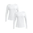 thumbnail image 1 of Time and Tru Women's Cotton Crewneck Tee with Long Sleeves, 2-Pack, Sizes XS-XXXL, 1 of 7