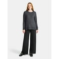 thumbnail image 1 of Time and Tru Women's Hacci Knit Tee with Long Sleeves, Sizes XS-XXXL, 1 of 4