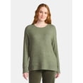 thumbnail image 1 of Time and Tru Women's Hacci Knit Tee with Long Sleeves, Sizes XS-XXXL, 1 of 5