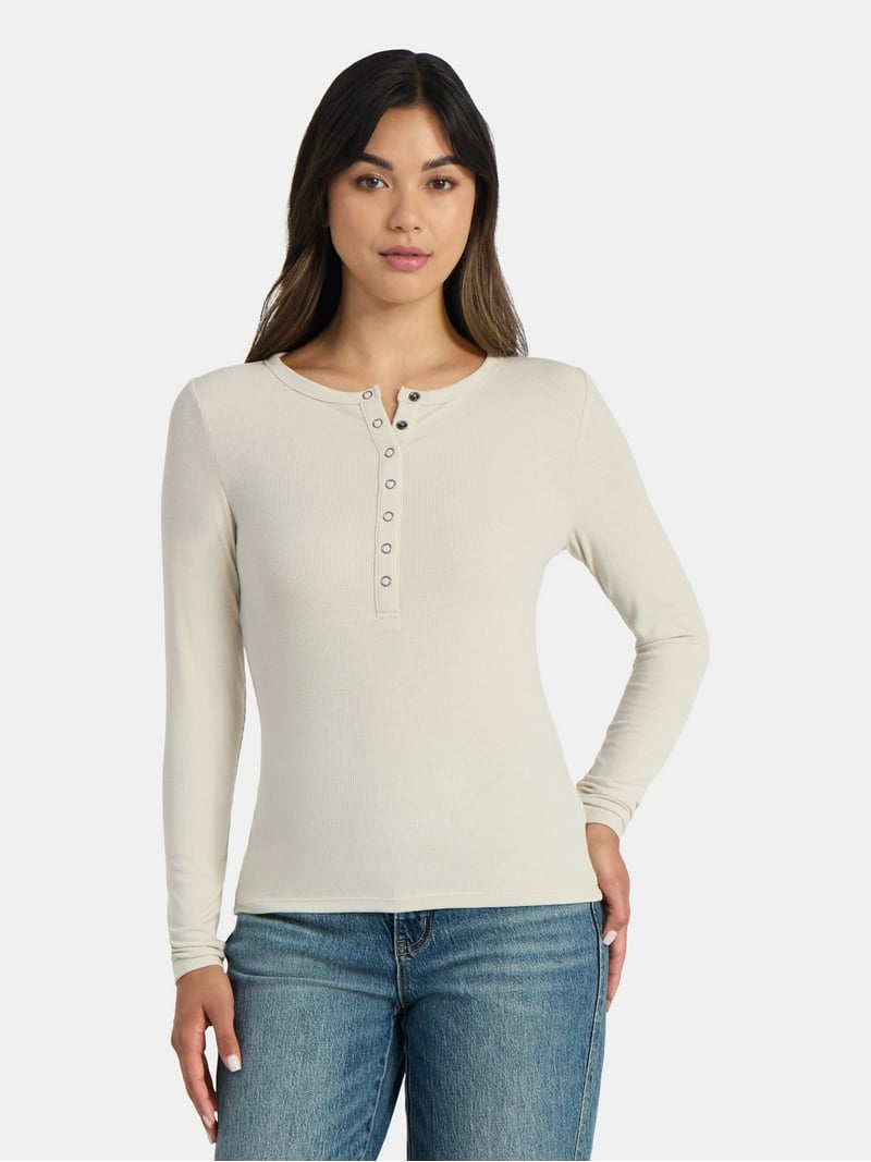 未使用【REMI RELIEF】HENLEY LONG SLEEVE T Mens Remi Long Sleeve Henley True White