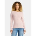 thumbnail image 1 of Time and Tru Women's Rib Tee with Long Sleeves, Size XS-XXXL, 1 of 5