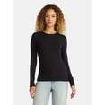 thumbnail image 1 of Time and Tru Women's Rib Tee with Long Sleeves, Size XS-XXXL, 1 of 5