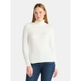 thumbnail image 1 of Time and Tru Women's Ribbed Turtleneck with Long Sleeves, Sizes XS-XXXL, 1 of 6