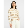 thumbnail image 1 of Time and Tru Women's Striped Henley with Long Sleeves, Sizes XS-XXXL, 1 of 6