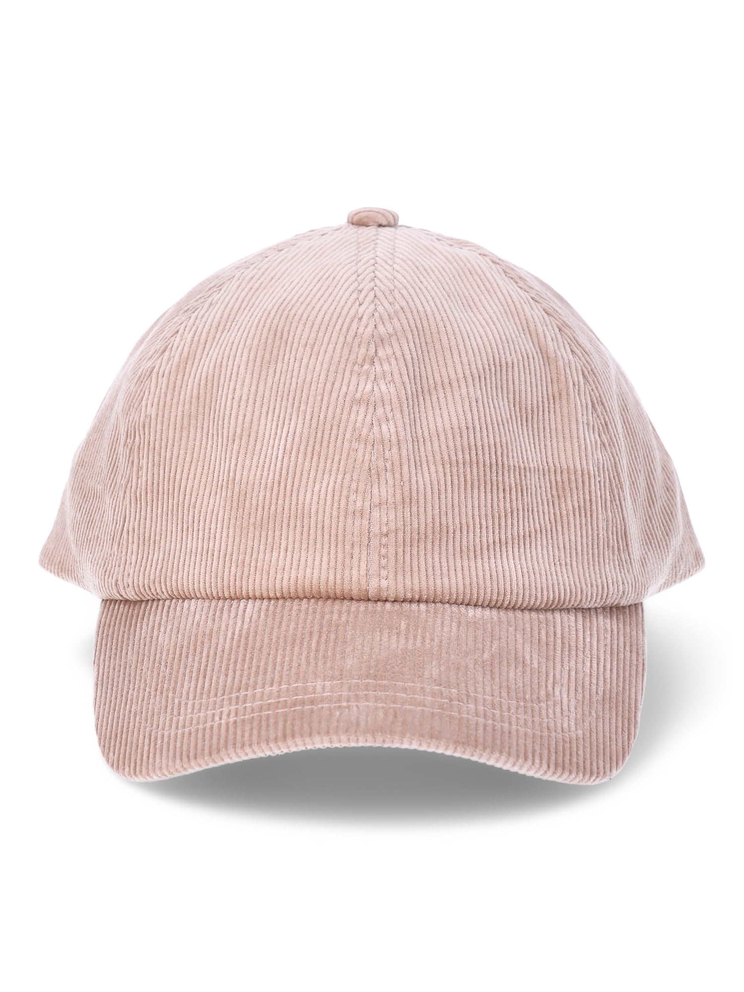 Time and Tru Women's Micro Corduroy Baseball Cap, One Size, Tan, Cotton